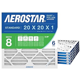 Simply 20x20x1 Air Filter MERV 8 MPR 600 12 Pack Furnace